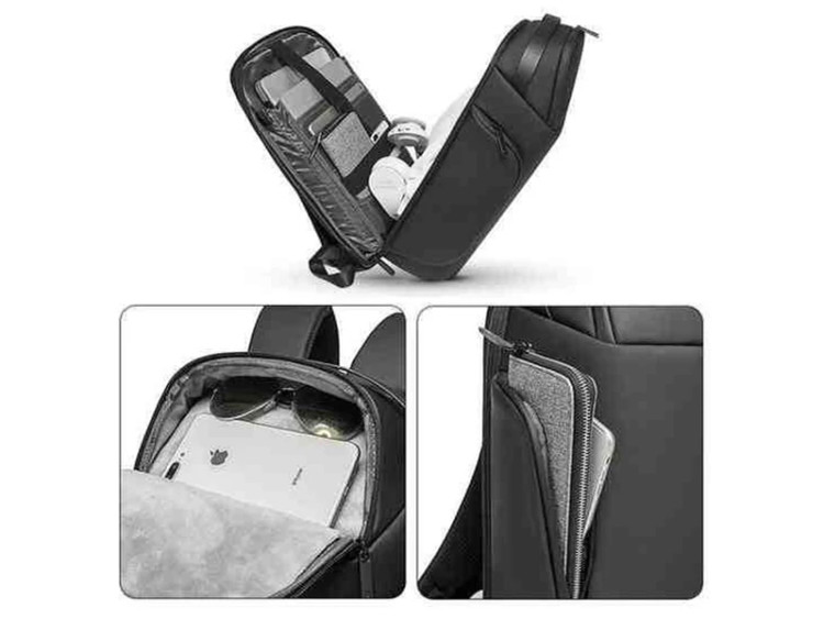 کوله پشتی لپ تاپ 15.6 اینچ ضد آب یو اس بی دار بنج BANGE BG-7277 رنگ طوسی مشکی